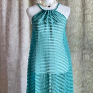 Haute Hippie Blue Pleated Halter Sundress